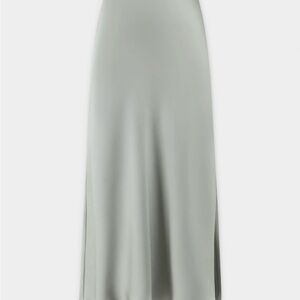 Satin Sage Midi Skirt